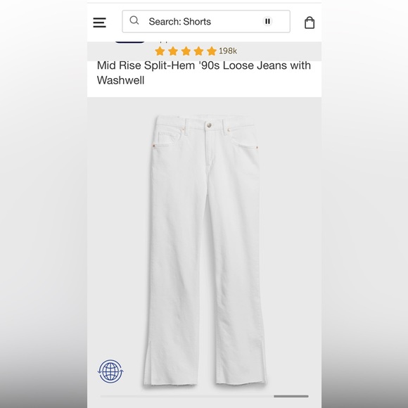 Gap Mid Rise Split-Hem ‘90s Loose Jeans with Washwell - Picture 2 of 10